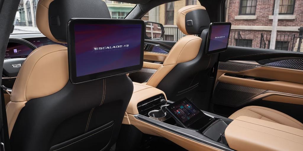 Luxury vehicle interior with premium leather seating